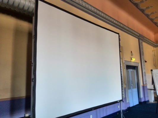 10x8 screen for hire, newbury conferencing equipment