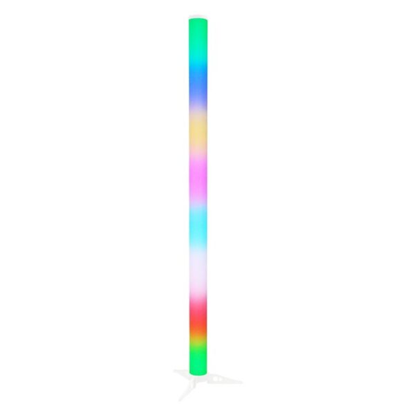 Color-changing LED light tube for event staging and lighting setups.