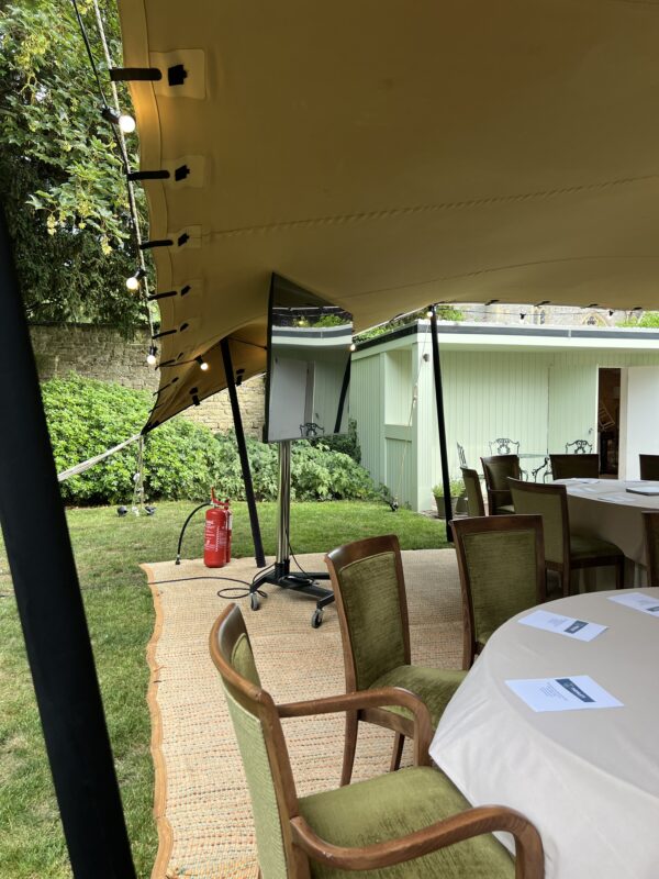 Le Manoir aux Quat’Saisons, A Belmond Hotel, Oxfordshire, 75" Screen, Large Screen, AV hire, AV, Audio Visual, Conference, event, AVE Services