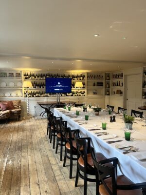 Lime Wood Hotel 65" Dinner party