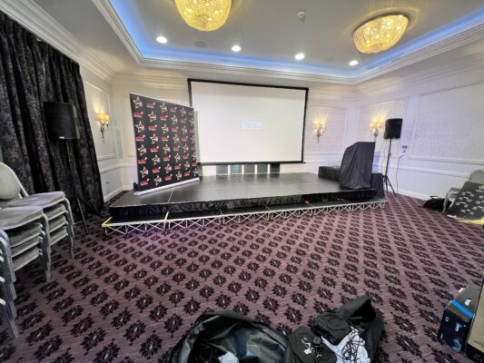 Large stage hire for awards night